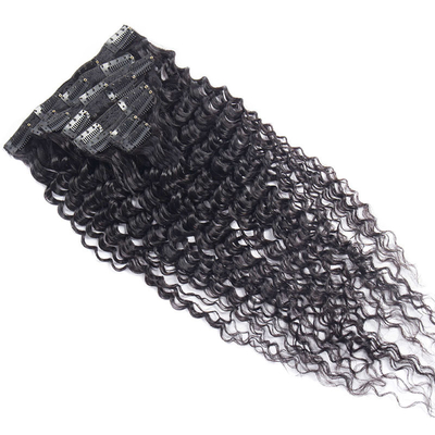 Disegna un clip di capelli umani a cuticule completa con estensioni in stile ricciole francesi e design popolare