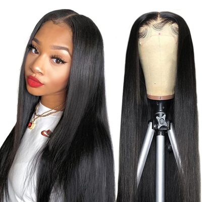 Long Black Bone Straight Vietnamese Raw Virgin Hair Perrucche per la tecnica del fronte in pizzo