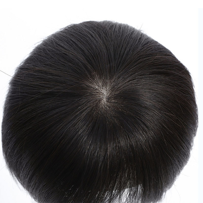 Buoni toupei per capelli reali da donna con tecnica fatta a mano e aperture di seta a pelle sottile