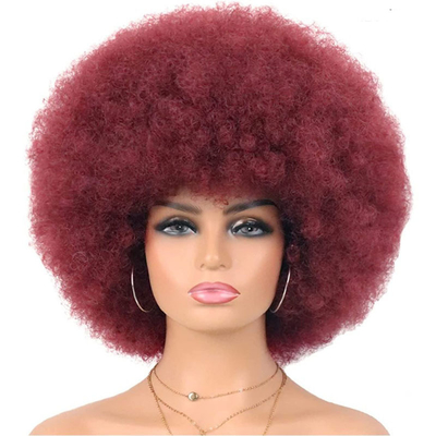 Perrucche di capelli sintetici di alta qualità di taglia media e pizzo con colori e disegni unici