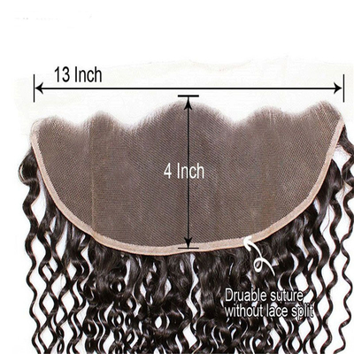 0.2 kg parrucca per estensioni di capelli vergini con chiusura frontale in pizzo e 100% di capelli umani