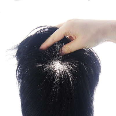 Tipo di capelli dritti 100% capelli umani Uomini Toupee con pelle sottile e densità leggera