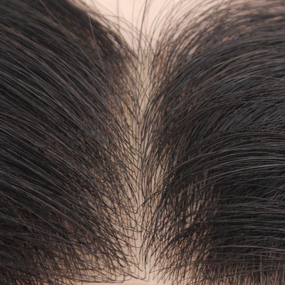 Tipo di capelli dritti 100% capelli umani Uomini Toupee con pelle sottile e densità leggera