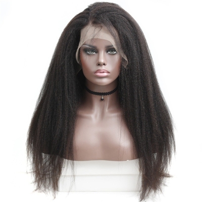Top Hair Lace Front Kinky Straight Human Hair Parrucche 360 Full Lace Parrucca