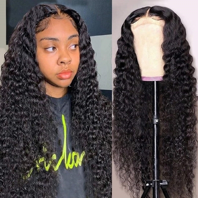 Top Hair Lace Front Kinky Straight Human Hair Parrucche 360 Full Lace Parrucca