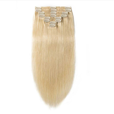 Clip per capelli umani al 100%, estensioni di capelli morbidi e lucidi senza intreccio