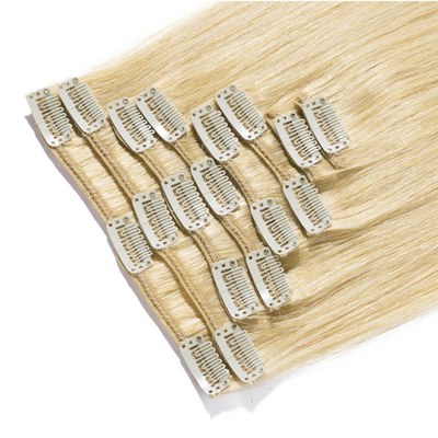 Clip per capelli umani al 100%, estensioni di capelli morbidi e lucidi senza intreccio