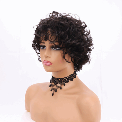 Grandezza del cappello Grandezza media afro Kinky Peruca ricci con frangia e individualità