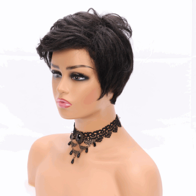 1B/colore naturale pizzo parrucche anteriori migliori prezzi venditore Pixie taglio corto parrucca capelli umani