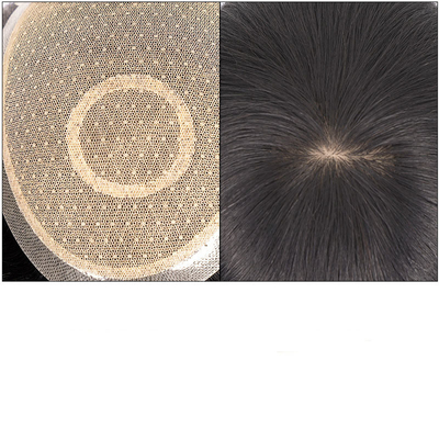 Piccolo/Grande/Mediano Non c'è problema Ottieni il 100% dei capelli umani Uomini Toupee con 60 maglie di pizzo