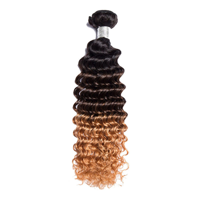 100% naturale Deep Wave Double Weft Brasiliano Remy Hair Bundles Venditore con Ombre Color