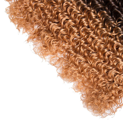 100% naturale Deep Wave Double Weft Brasiliano Remy Hair Bundles Venditore con Ombre Color