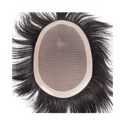 100% capelli umani vergini Tupe a pizzo completo per uomo con mono mesh e materiale di base a pizzo