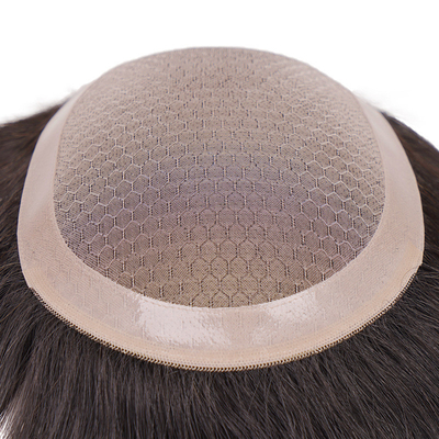 100% capelli umani vergini Tupe a pizzo completo per uomo con mono mesh e materiale di base a pizzo