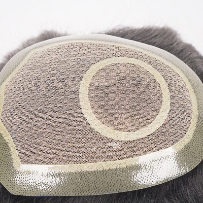 100% capelli umani vergini Tupe a pizzo completo per uomo con mono mesh e materiale di base a pizzo