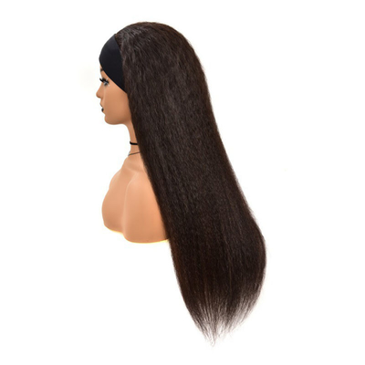 Materiale di base di pizzo svizzero Capelli remi di qualità umana Capelli retti fascia per la testa parrucca per donne nere