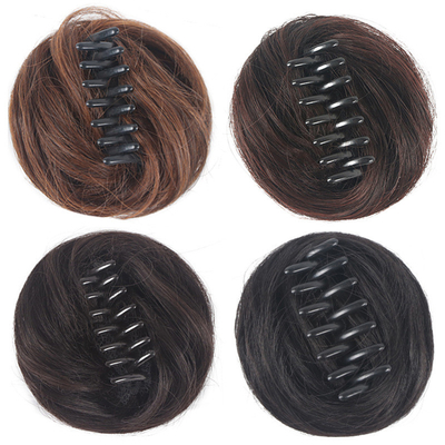 Marrone chiaro / marrone scuro / marrone nero / nero naturale 100% capelli umani Chignon di moda