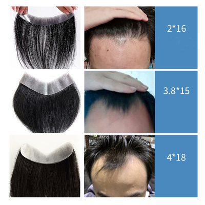 Full Hand Made Slicked Back Style Hairline 100% Rimpiazzo Capelli Umani Toupee per Uomini