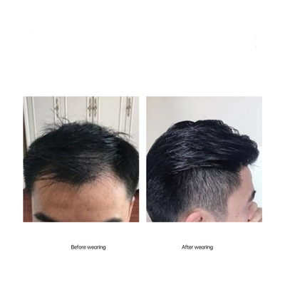 Full Hand Made Slicked Back Style Hairline 100% Rimpiazzo Capelli Umani Toupee per Uomini