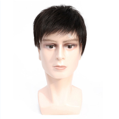 Left Design Swiss Lace Base Toupee maschile con aperture di pelle sottile e 100% di capelli umani