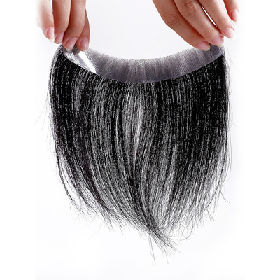 Left Design Swiss Lace Base Toupee maschile con aperture di pelle sottile e 100% di capelli umani