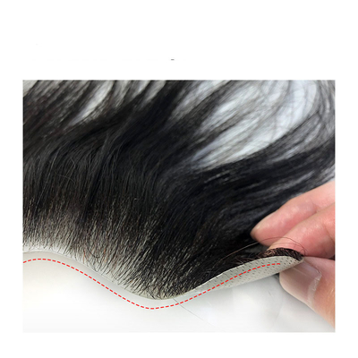 Left Design Swiss Lace Base Toupee maschile con aperture di pelle sottile e 100% di capelli umani