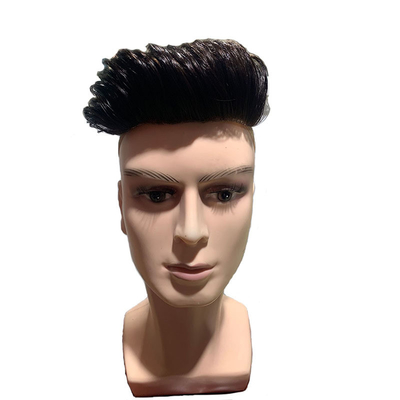 Toupee iniezionato in pizzo svizzero per uomini 100% sistema di sostituzione dei capelli umani 24mm texture