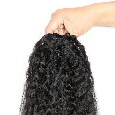 0.2 kg di capelli umani a corda di trazione Kinky Straight Ponytail Extensions per donne 2022