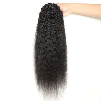 0.2 kg di capelli umani a corda di trazione Kinky Straight Ponytail Extensions per donne 2022