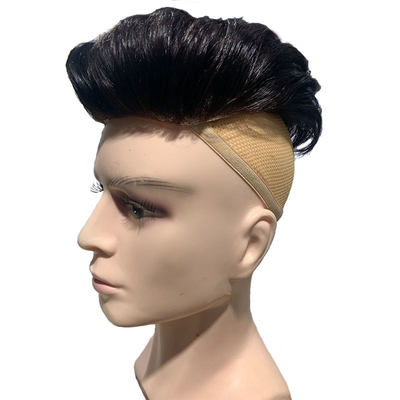 Toupee iniezionato in pizzo svizzero per uomini 100% sistema di sostituzione dei capelli umani 24mm texture