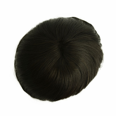 Toupee iniezionato in pizzo svizzero per uomini 100% sistema di sostituzione dei capelli umani 24mm texture
