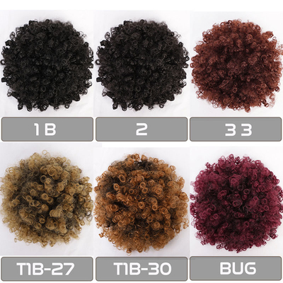 Migliori prezzi per estensioni di capelli resistenti al calore Afro Kinky Curly Clip In stile Chignon