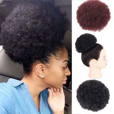 Migliori prezzi per estensioni di capelli resistenti al calore Afro Kinky Curly Clip In stile Chignon