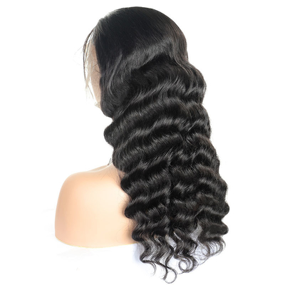 TUTTI I COLORI Naturale Larghe, profonde onde, pizzo svizzero, frontale, capelli umani brasiliani, parrucche per donne nere