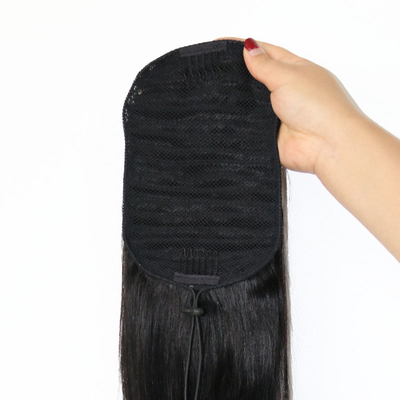 100% capelli umani vergini setacciati e retti a corda di traino coda di cavallo più lunga rapporto di capelli 60%