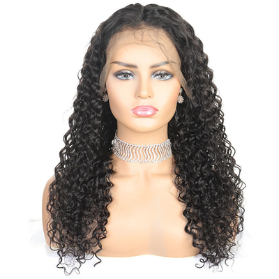 Perrucche Frontali a pizzo Capelli Umani Pervertiti Ricci Naturali Neri Pizzo Frontale 13*4/4*4/T-Lace
