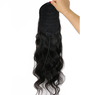 Body Wave Wrap Black Hair Piece con vantaggio di perdita e senza intreccio
