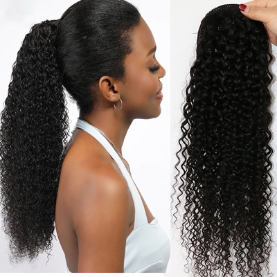 Body Wave Wrap Black Hair Piece con vantaggio di perdita e senza intreccio