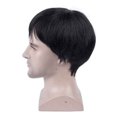 Faccette marrone chiaro capelli umani brasiliani maschili parrucca a pizzo completo con tecnica di produzione automatica