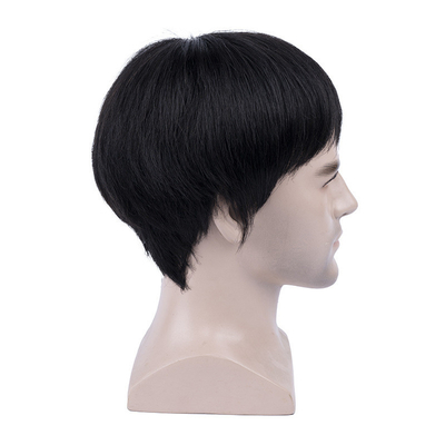 Faccette marrone chiaro capelli umani brasiliani maschili parrucca a pizzo completo con tecnica di produzione automatica