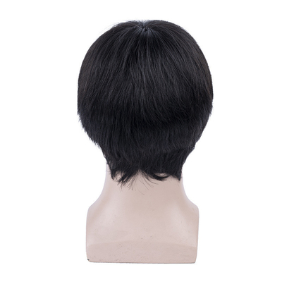 Faccette marrone chiaro capelli umani brasiliani maschili parrucca a pizzo completo con tecnica di produzione automatica