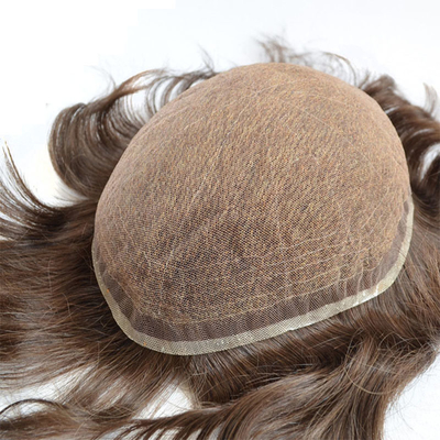 Tecnica a mano confezionata, capelli umani, cappello a base di pizzo svizzero, linea visibile.