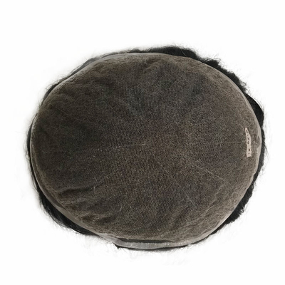 100% capelli umani veri maschi Toupee tessuto a mano Patch per capelli invisibili con pelle in PU e pizzo svizzero