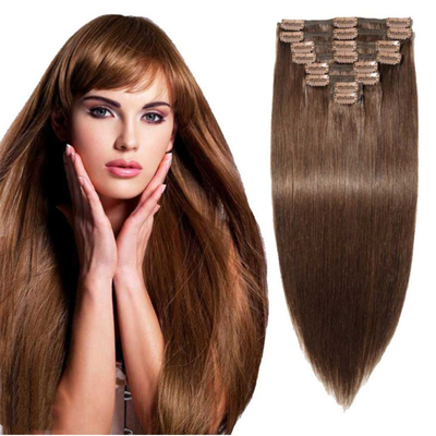 Alto grado 12A estensione dei capelli a clip per donne bianche 4 colore Remy 100% capelli umani