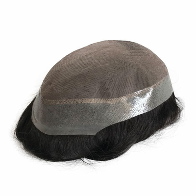 6 pollici di Hollywood Fine durevole Mono Base maschile Toupee con trasparente PU tutto intorno