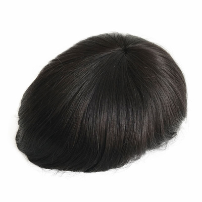 6 pollici di Hollywood Fine durevole Mono Base maschile Toupee con trasparente PU tutto intorno