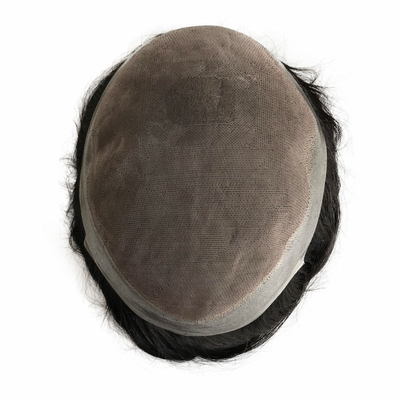 6 pollici di Hollywood Fine durevole Mono Base maschile Toupee con trasparente PU tutto intorno