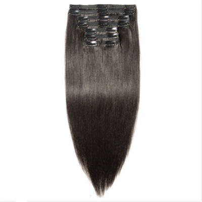 Clip di capelli rettilineo a cuticule piena In estensioni di capelli reali indiane crude per donne nere