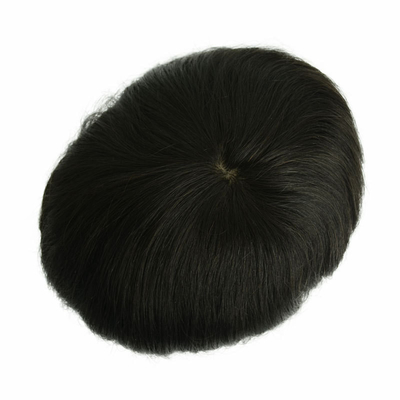 6 pollici di Hollywood Fine durevole Mono Base maschile Toupee con trasparente PU tutto intorno