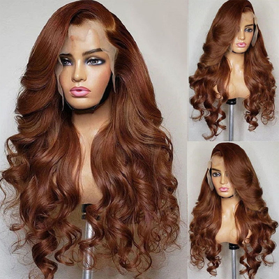Remy Hair Top Grade Brasiliano 13*4 Highlight Perugia con colore zenzero HD Pizzo Frontale